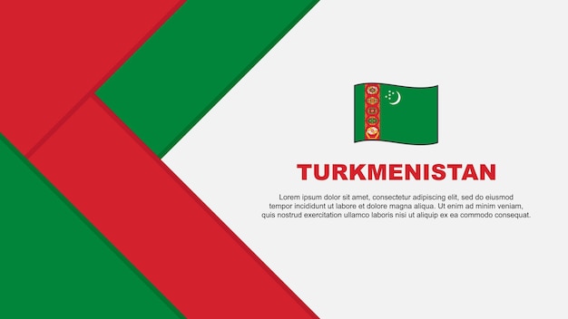 Turkmenistan Flag Abstract Background Design Template Turkmenistan Independence Day Banner Cartoon Vector Illustration Turkmenistan Illustration
