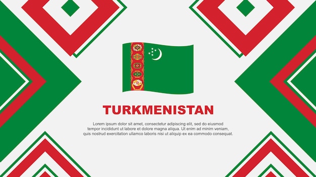 Vettore bandiera del turkmenistan abstract background design template giorno dell'indipendenza del turkmanistan banner wallpaper vector illustration giorno dell 'indipendenza dell'turkmenistan