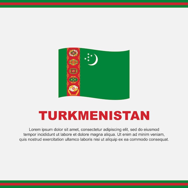 Vector turkmenistan flag background design template turkmenistan independence day banner social media post turkmenistan design