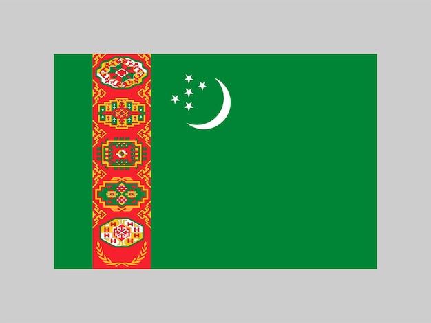 Vector turkmenistan flag official colors and proportion vector illustration