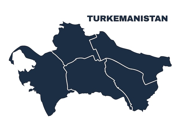 turkmenistan map flat border outline vector