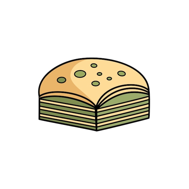 Vector turkse baklava met pistachenoten attribuut van de turkse cultuur vectorillustratie turkse nationale gebak