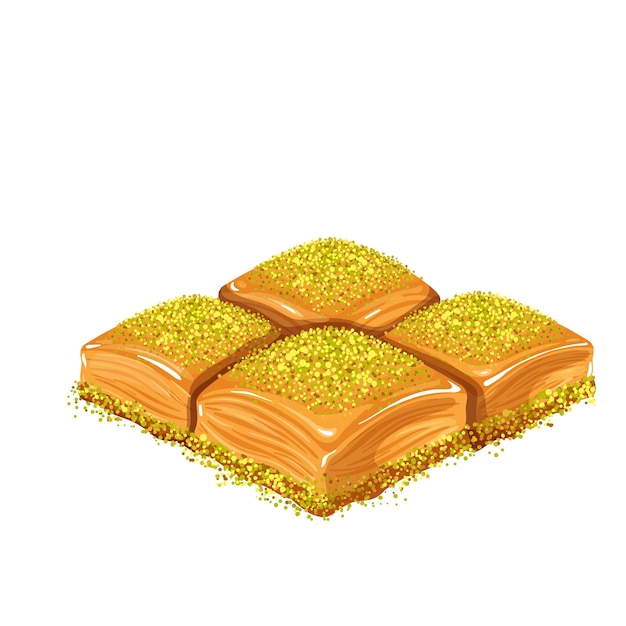 Vector turkse desserts pistache baklava vectorillustratie.