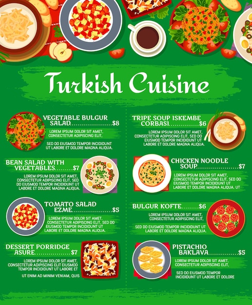 Turkse keuken menu restaurant lunch eten gerechten