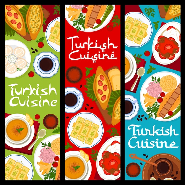 Turkse keuken restaurant eten vector banners