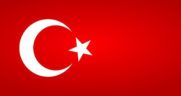 Vector turkse vlag rode turkse vlag gradiëntvlag