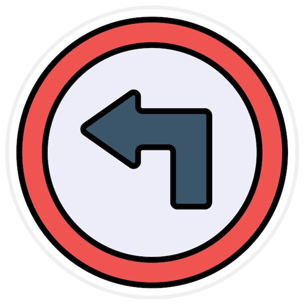 Turn Left icon vector image Can be used for Road Signs