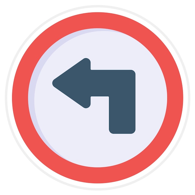 Vector turn left icon vector image can be used for road signs