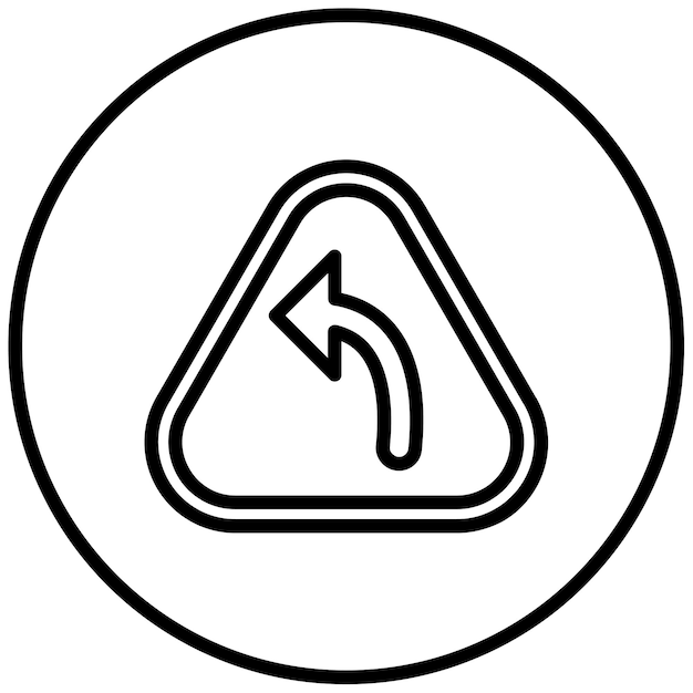 Turn Left Vector Illustration