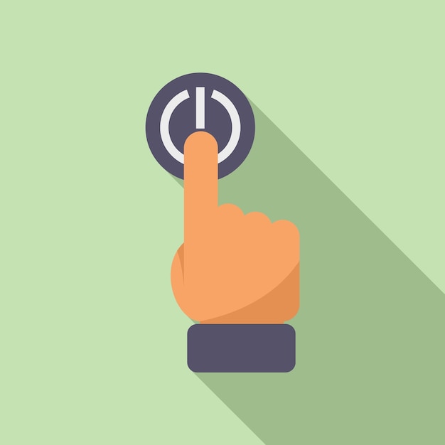 Turn off button icon flat vector Business mobile Service team