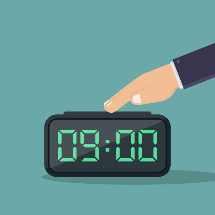 Vector turn off digital alarm clock flat design  illustration