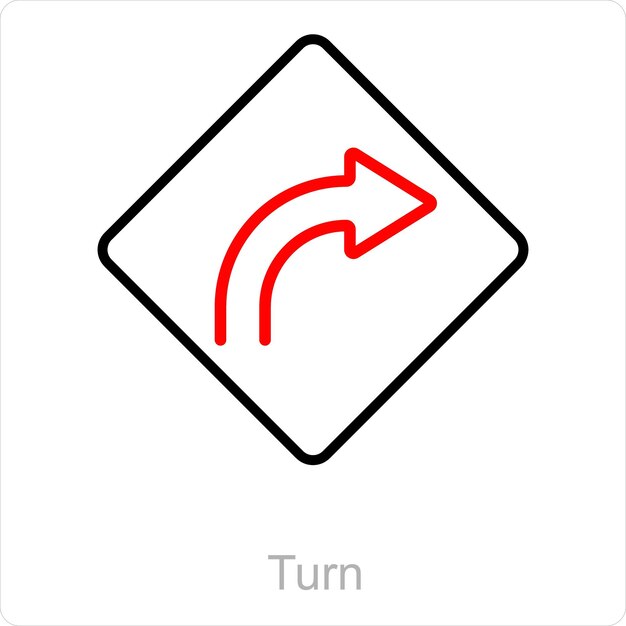 Turn and way icon concept
