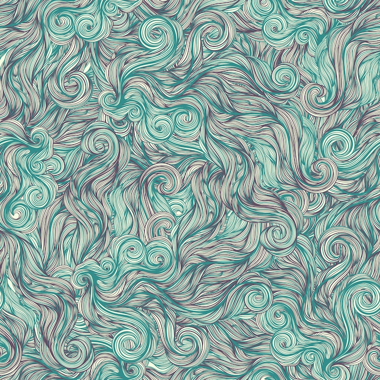 Vector turqoise line swirls