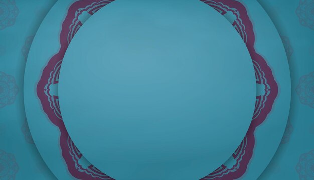 Turquoise banner met abstract paars patroon en ruimte voor uw logo of tekst