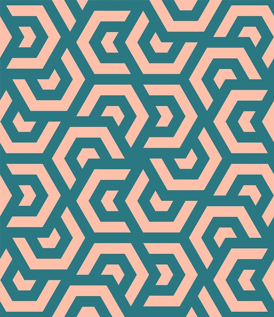 Turquoise Beige Geometric Abstraction Seamless Pattern Trend Vector Abstract Background Stylish Classy Textile Design Funky Retro Style Fabric Print Repetitive Wallpaper Endless Art Illustration