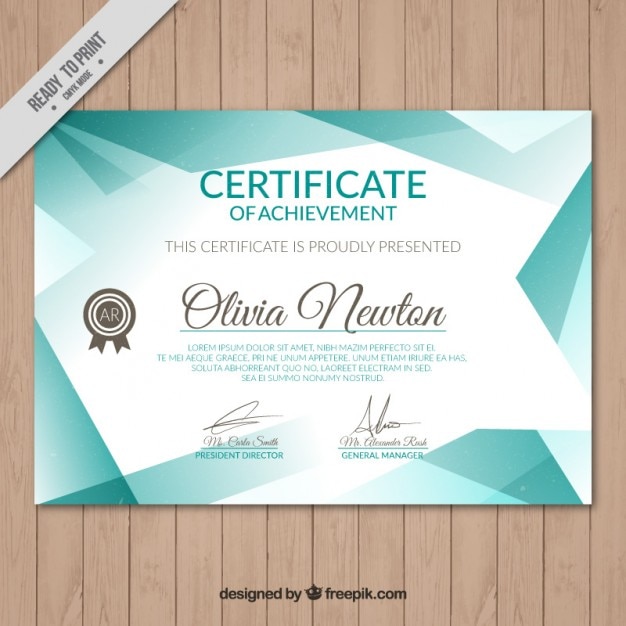 Turquoise certificate