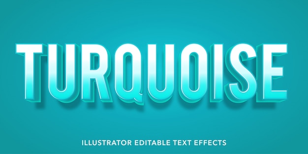 Vector turquoise editable text style effects