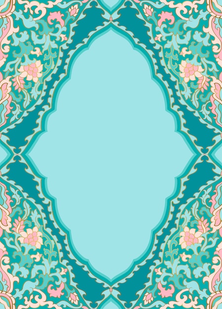 Vector turquoise floral pattern.