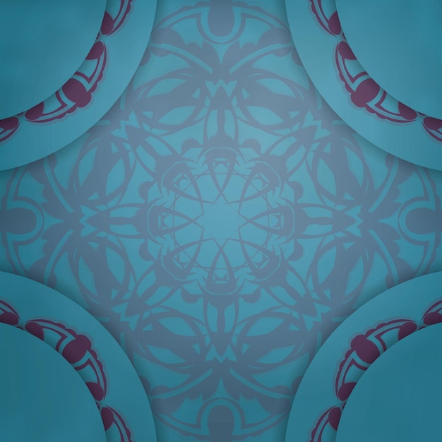 Turquoise flyer met abstract paars patroon is drukklaar.
