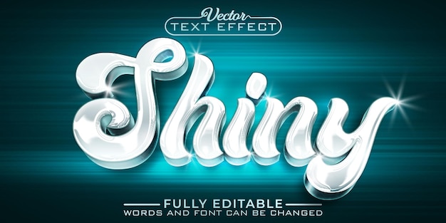 Turquoise Shiny Vector Editable Text Effect Template