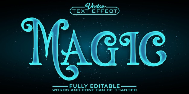 Turquoise Sparkle Magic Vector bewerkbare teksteffectsjabloon