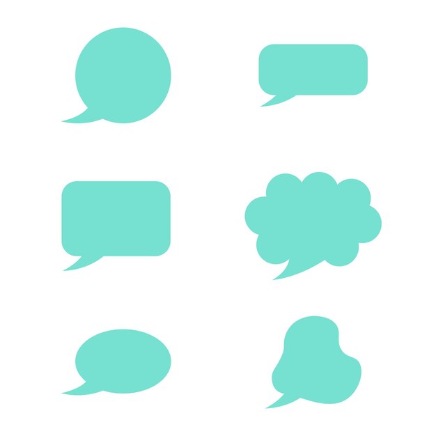 Vector turquoise speech bubbles dialogue tag