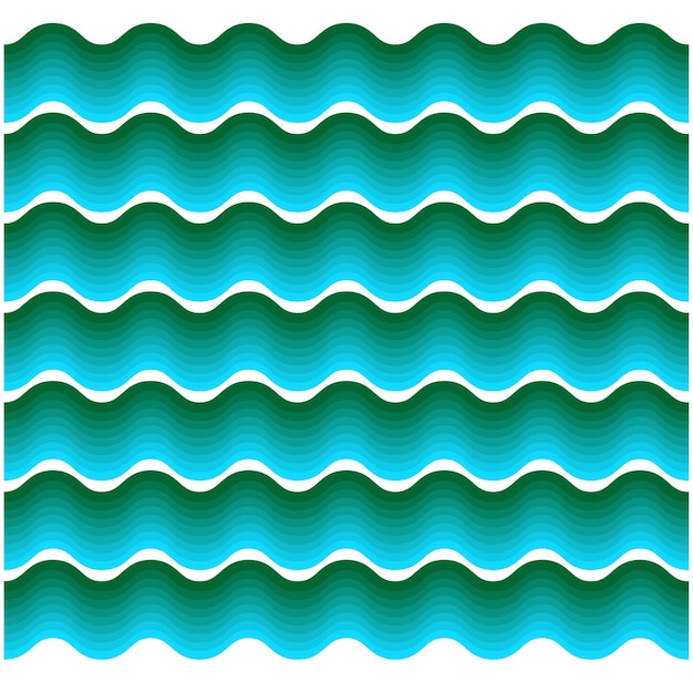 Vector turquoise waves background square vintage tile concept graphic design element vector illustration