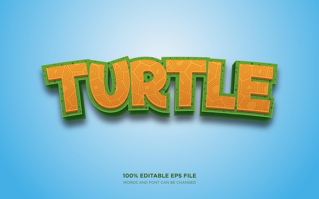 Turtle 3D bewerkbaar tekststijleffect