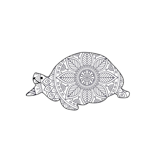 Turtle animal mandala pages