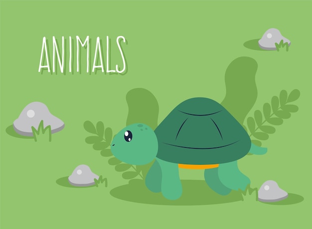 Turtle and animals text poster