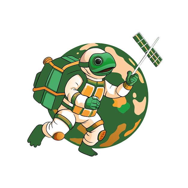 turtle astronutaut vector