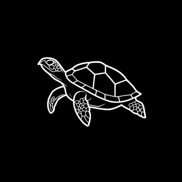 Turtle black and white isolated icon vector illustration