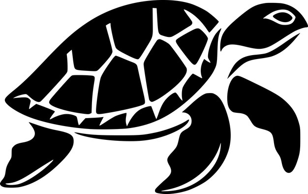 Vector turtle black and white vector illustration