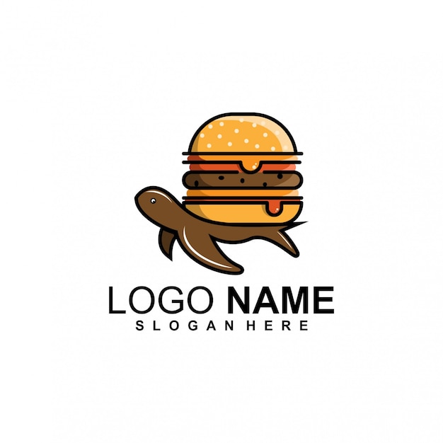 Logo di hamburger di tartaruga