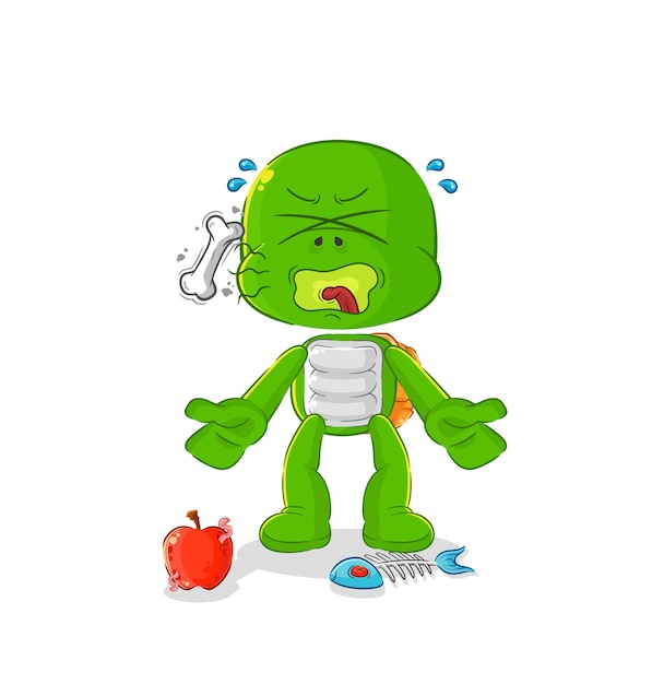 Vector turtle burp mascot cartoon vector