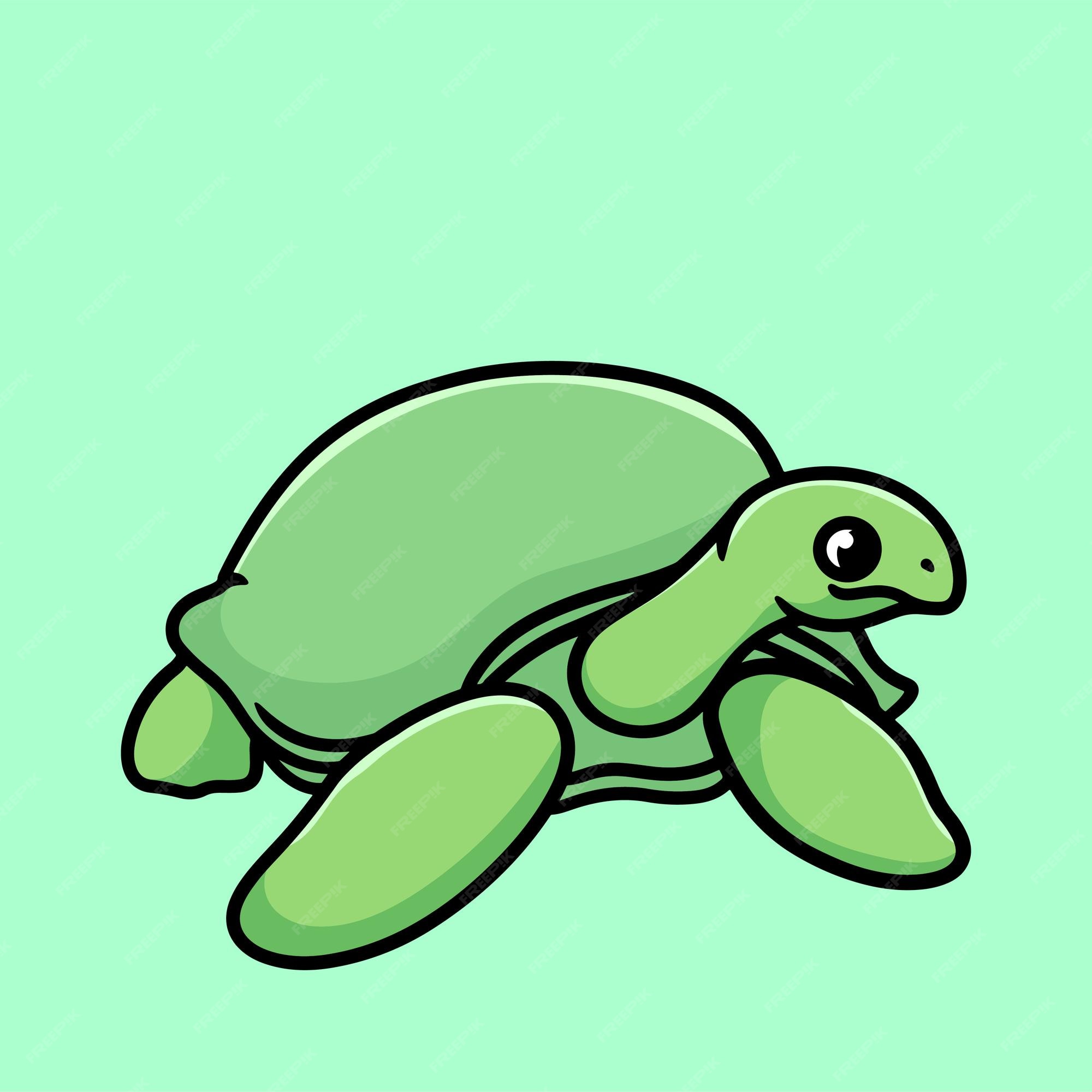 Premium Vector | Turtle cartoon character mascot flat design cute funny  animals slow animal ocean animal