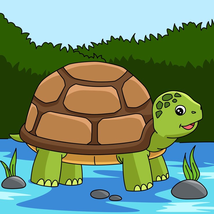 वेक्टर turtle cartoon colored animal illustration