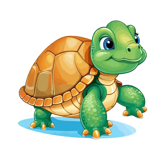 Turtle cartoon vector on a white background