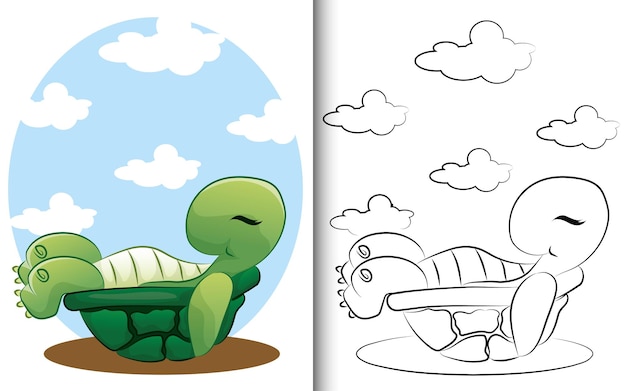 Раскраска черепаха. для дошкольного образования детский сад и малышей и детей