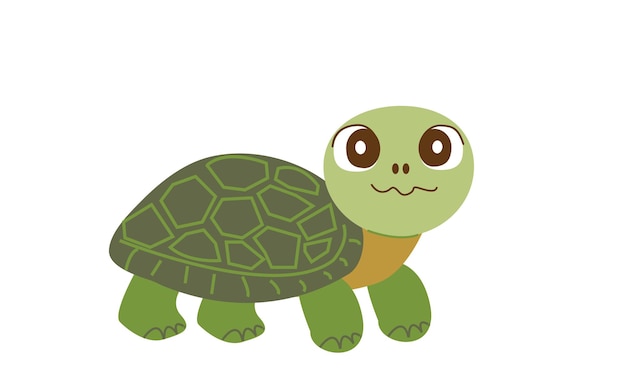 Vector turtle cute cartoon illustration isolate on white background for your design