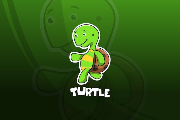 Turtle esport mascot design. running