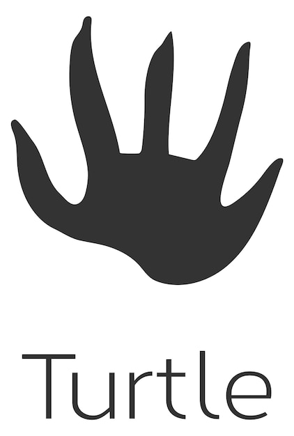 Turtle footprint icon Exotic animal black logo