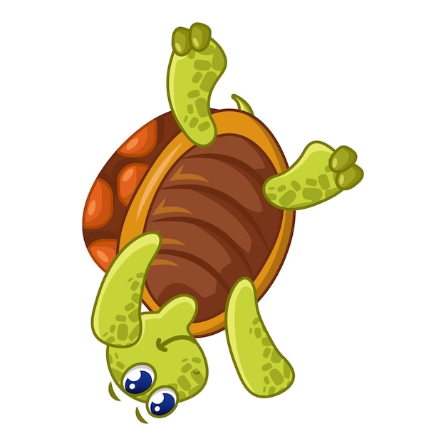 Vector turtle on head icon cartoon illustration of turtle on head vector icon for web