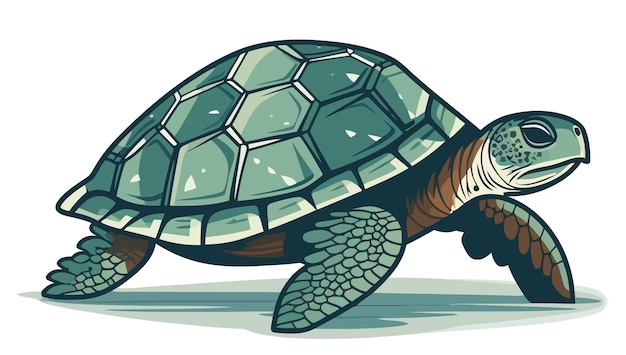 Изображение черепахи Абстрактный рисунок черепахи Симпатичная черепаха изолирована Векторная иллюстрация
