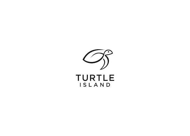 Turtle island logo design vector illustration