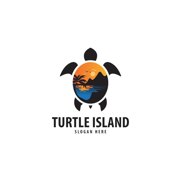 Turtle Island Logo Turtle Island Vector Design vector illustration