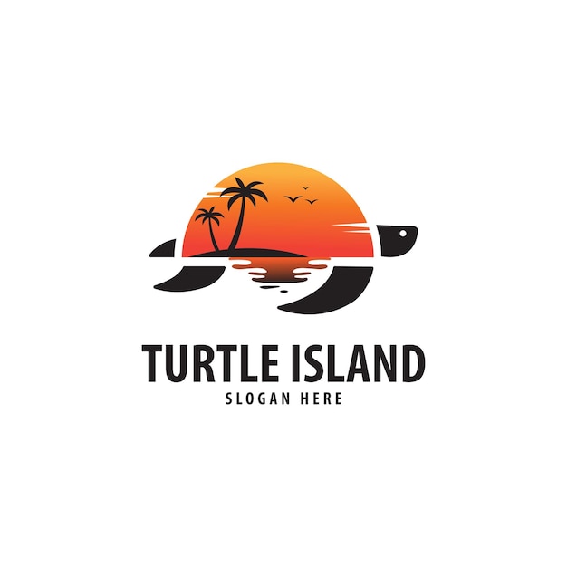 Turtle Island Logo Turtle Island Vector Design vector illustration