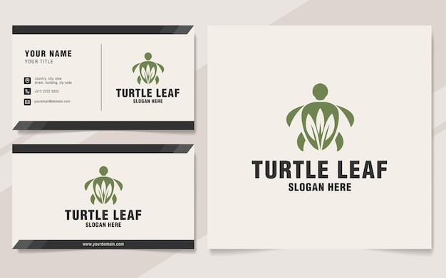 Turtle leaf logo template on monogram style