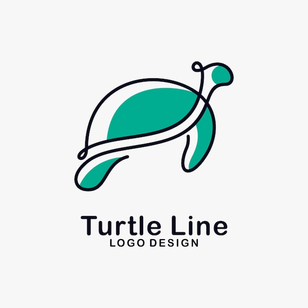 Turtle line art logo design