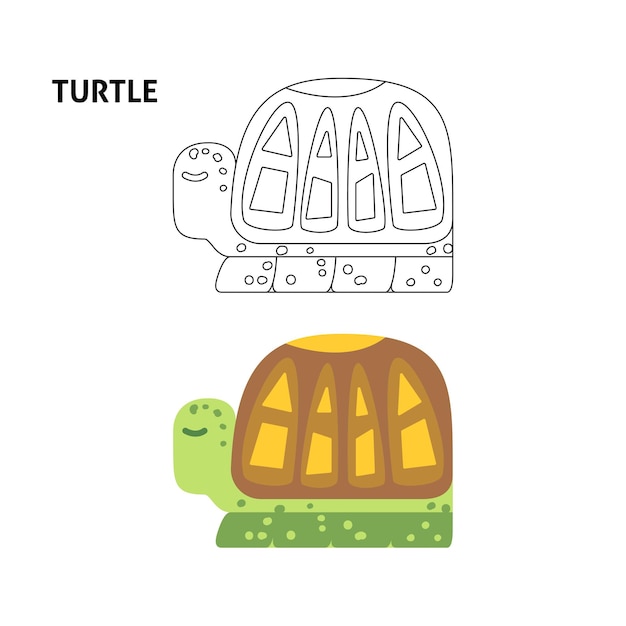 Turtle Line Coloring Book